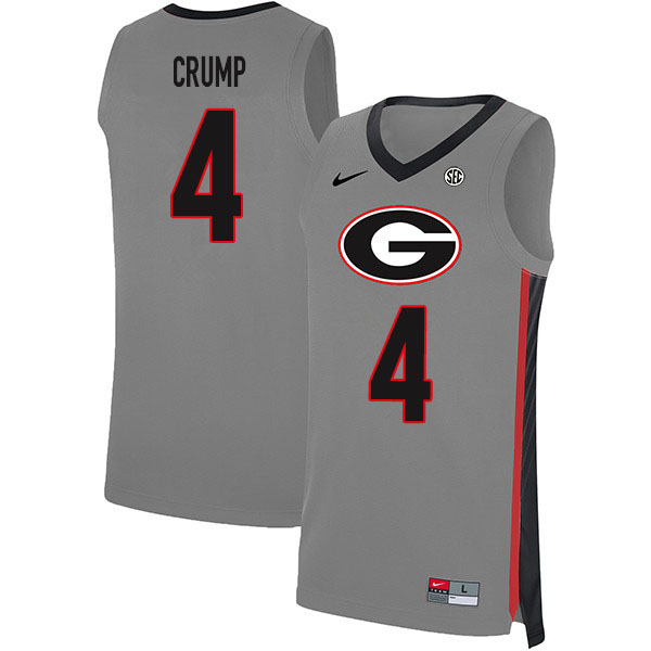 2020 Men #4 Tyree Crump Georgia Bulldogs College Basketball Jerseys Sale-Gray - Click Image to Close